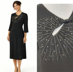 Hollywood Black Starlight Cutout Dress with Rhinestones  and glitter